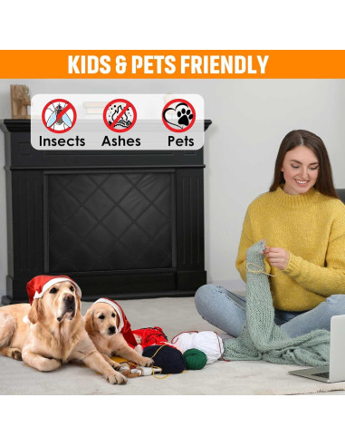 Cubierta de Chimenea CADARA 84cm x 74cm Aislante Negro