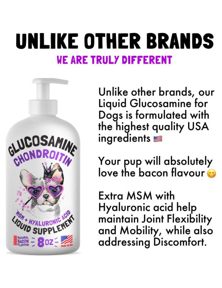 Glucosamina Líquida para Perros LEGITPET 226.8g Sabor Bacon
