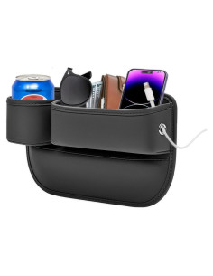 Organizador de Espacio entre Asientos LEQBO con Portavasos Negro