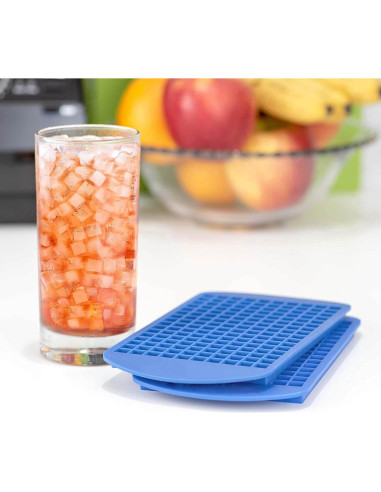 Juego de bandejas de hielo mini Jisile 2 piezas 160 cubos azul