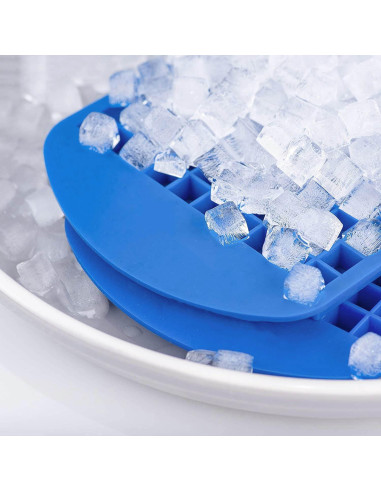 Juego de bandejas de hielo mini Jisile 2 piezas 160 cubos azul