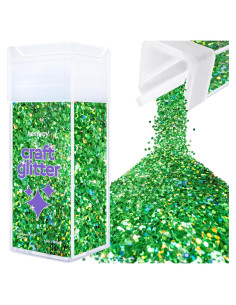 Glitter Hemway Verde Esmeralda Holográfico 130g Extra Grueso