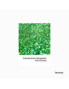 Glitter Hemway Verde Esmeralda Holográfico 130g Extra Grueso 2
