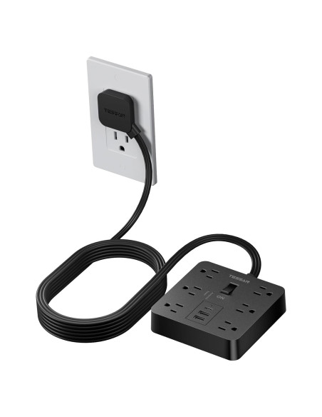 Regleta de Enchufes TESSAN 1.5m 6 Salidas 3 USB Carga Rápida
