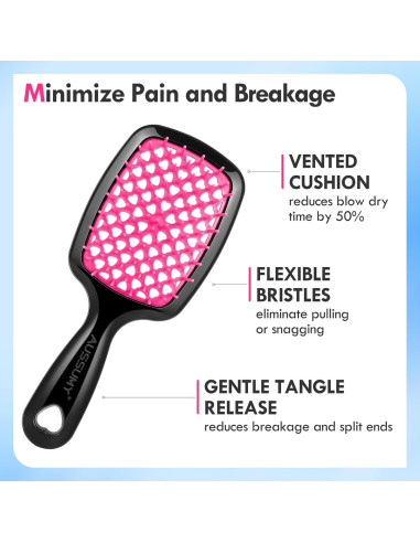 Cepillos Desenredantes Ventilados Aussumy - Paquete de 2