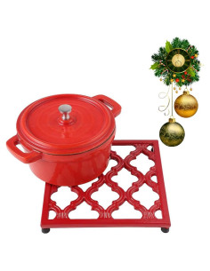 Trivet de Hierro Fundido JOGREFUL Rojo Cuadrado 0.79 kg