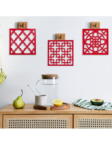 Trivet de Hierro Fundido JOGREFUL Rojo Cuadrado 0.79 kg