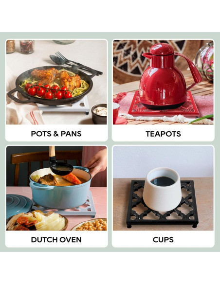 Trivet de Hierro Fundido JOGREFUL Rojo Cuadrado 0.79 kg