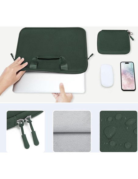 Funda para Laptop MOSISO 13.3" Neopreno Verde Esmeralda