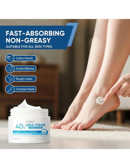 Crema de Urea 40% VREKEF con Ácido Salicílico 2% para Pies