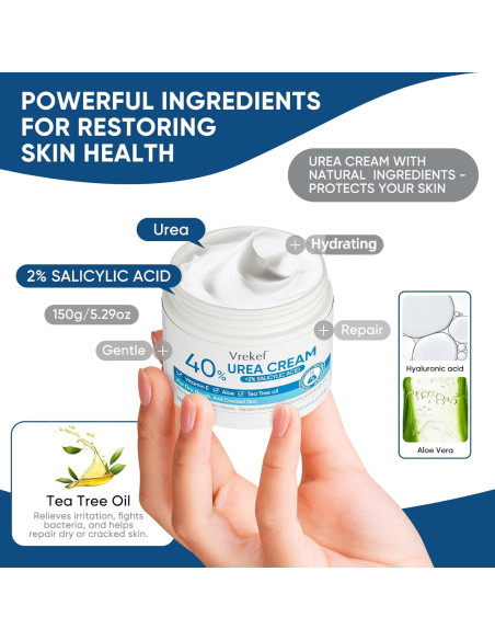 Crema de Urea 40% VREKEF con Ácido Salicílico 2% para Pies
