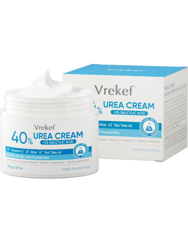 Crema de Urea 40% VREKEF con Ácido Salicílico 2% para Pies