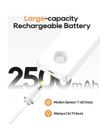 Iluminación Bajo Gabinete Auxoda 33 cm LED Inalámbrica 3000K