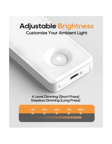 Iluminación Bajo Gabinete Auxoda 33 cm LED Inalámbrica 3000K