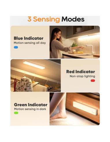 Iluminación Bajo Gabinete Auxoda 33 cm LED Inalámbrica 3000K