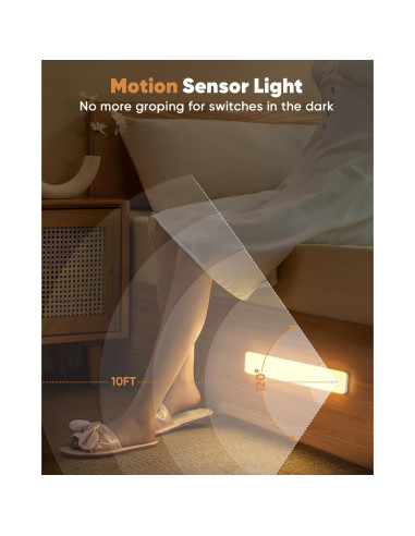 Iluminación Bajo Gabinete Auxoda 33 cm LED Inalámbrica 3000K