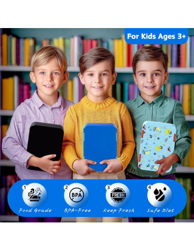 Caja de Almuerzo Bento Azul para Niños 6 Compartimentos BPA Free