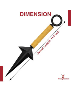 Kunai Decorativo Tri-Punta Réplicas de Armory 29.21 cm Metal 2