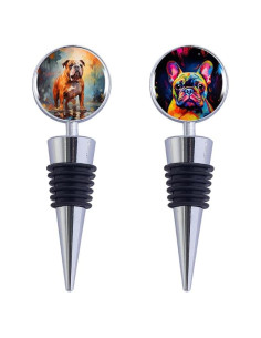 Juego de 2 tapones de vino Poseidon Protect Bulldog