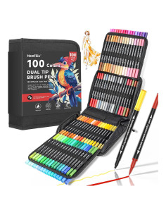 Marcadores de Doble Punta HomFilix - 100 Colores para Colorear