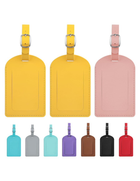 Etiquetas de Equipaje PVC Jealkip 3 Paquete Amarillo y Rosa