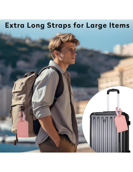 Etiquetas de Equipaje PVC Jealkip 3 Paquete Amarillo y Rosa