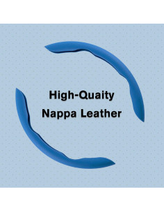 Cubierta de Volante de Cuero Nappa Amiss Azul Universal 2PCS 2