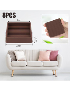 8 Piezas Almohadillas Antideslizantes Goma 5.1cm Marrón Pinsit 2