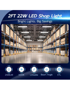 Luz LED Enlazable Hykolity 0.61m 22W 2500lm 5000K Negra 2