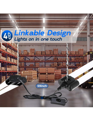 Luz LED Enlazable Hykolity 0.61m 22W 2500lm 5000K Negra