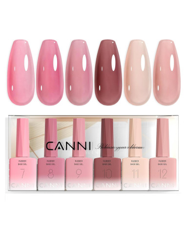 Set de Esmalte de Uñas de Gel CANNI 6 Piezas 9 ml Rosa
