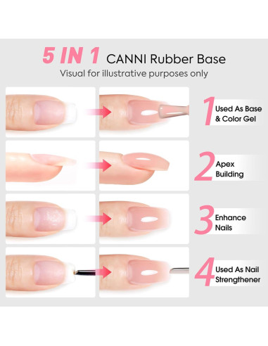 Set de Esmalte de Uñas de Gel CANNI 6 Piezas 9 ml Rosa