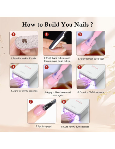 Set de Esmalte de Uñas de Gel CANNI 6 Piezas 9 ml Rosa