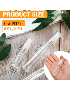 Tanlade 300 Mini Botellas Spray Vidrio 5ml y 10ml Recargables 2