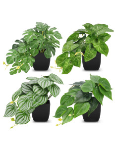 4 Pcs Plantas Falsas Negras Der Rose para Decoración Interior