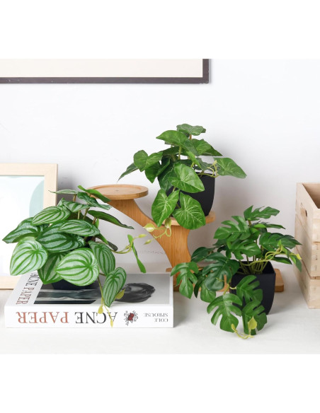 4 Pcs Plantas Falsas Negras Der Rose para Decoración Interior