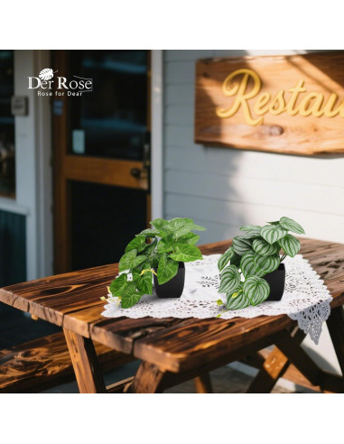 4 Pcs Plantas Falsas Negras Der Rose para Decoración Interior