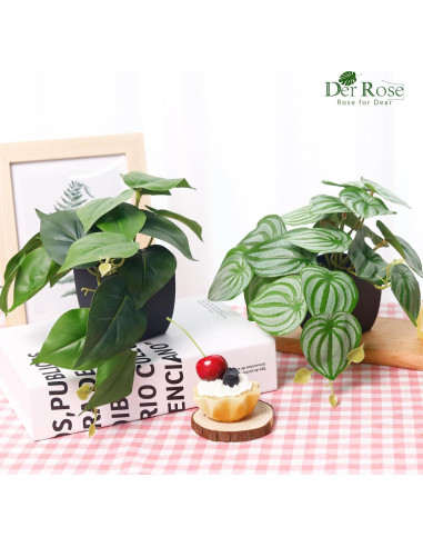 4 Pcs Plantas Falsas Negras Der Rose para Decoración Interior