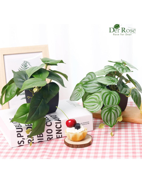 4 Pcs Plantas Falsas Negras Der Rose para Decoración Interior