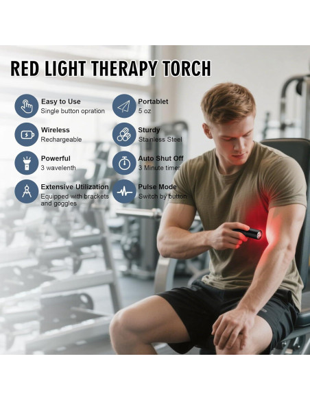 Antorcha de Terapia de Luz Roja FUIART para Alivio del Dolor