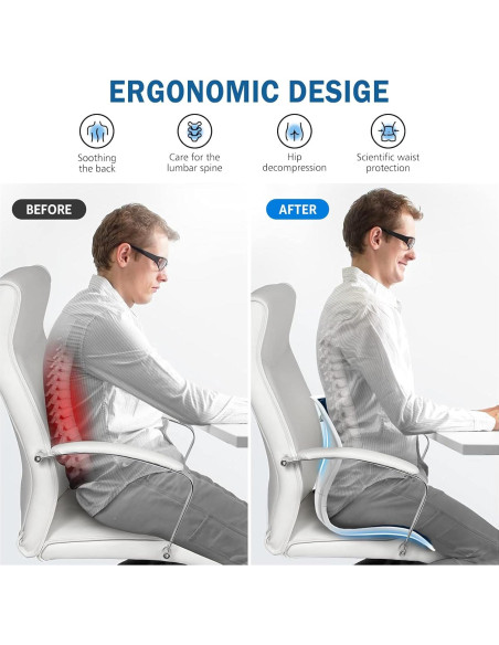 Soporte Ergonómico para Espalda Baja Hlthair YTCGL-01 Azul