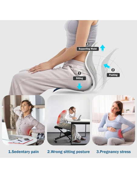 Soporte Ergonómico para Espalda Baja Hlthair YTCGL-01 Azul