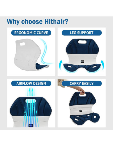 Soporte Ergonómico para Espalda Baja Hlthair YTCGL-01 Azul