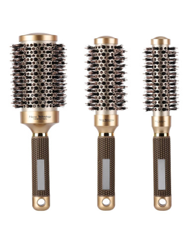 Juego de 3 Cepillos Redondos Térmicos BTYMS - Cerámica y Jabalí