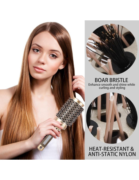 Juego de 3 Cepillos Redondos Térmicos BTYMS - Cerámica y Jabalí