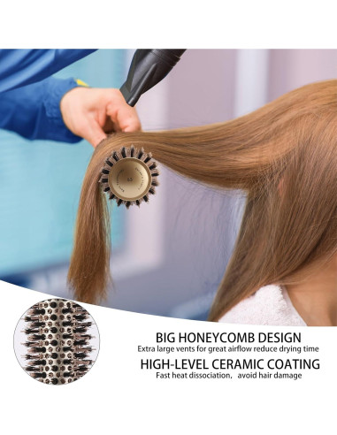 Juego de 3 Cepillos Redondos Térmicos BTYMS - Cerámica y Jabalí