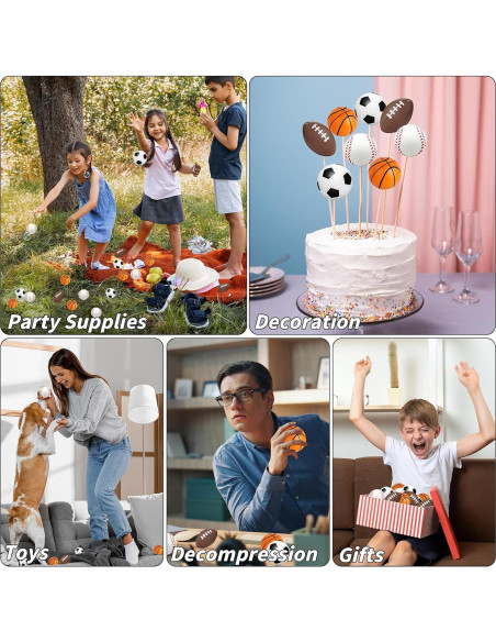 96 Mini Pelotas de Estrés Deportivas Oleitodh - Fútbol, Baloncesto, Béisbol