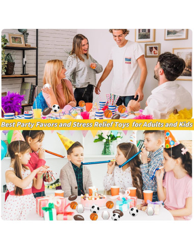 96 Mini Pelotas de Estrés Deportivas Oleitodh - Fútbol, Baloncesto, Béisbol