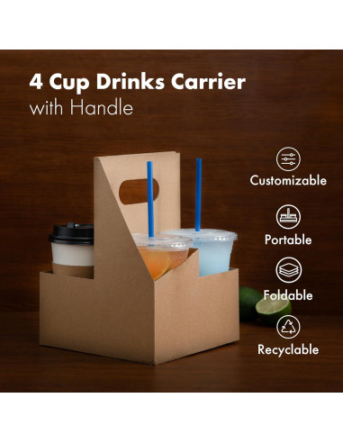 Soporte de Bebidas Desechable FMP Brands 4 Tazas 200 Unidades