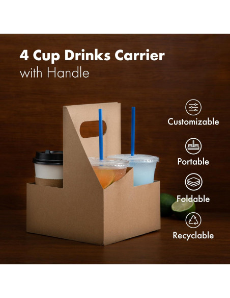 Soporte de Bebidas Desechable FMP Brands 4 Tazas 200 Unidades